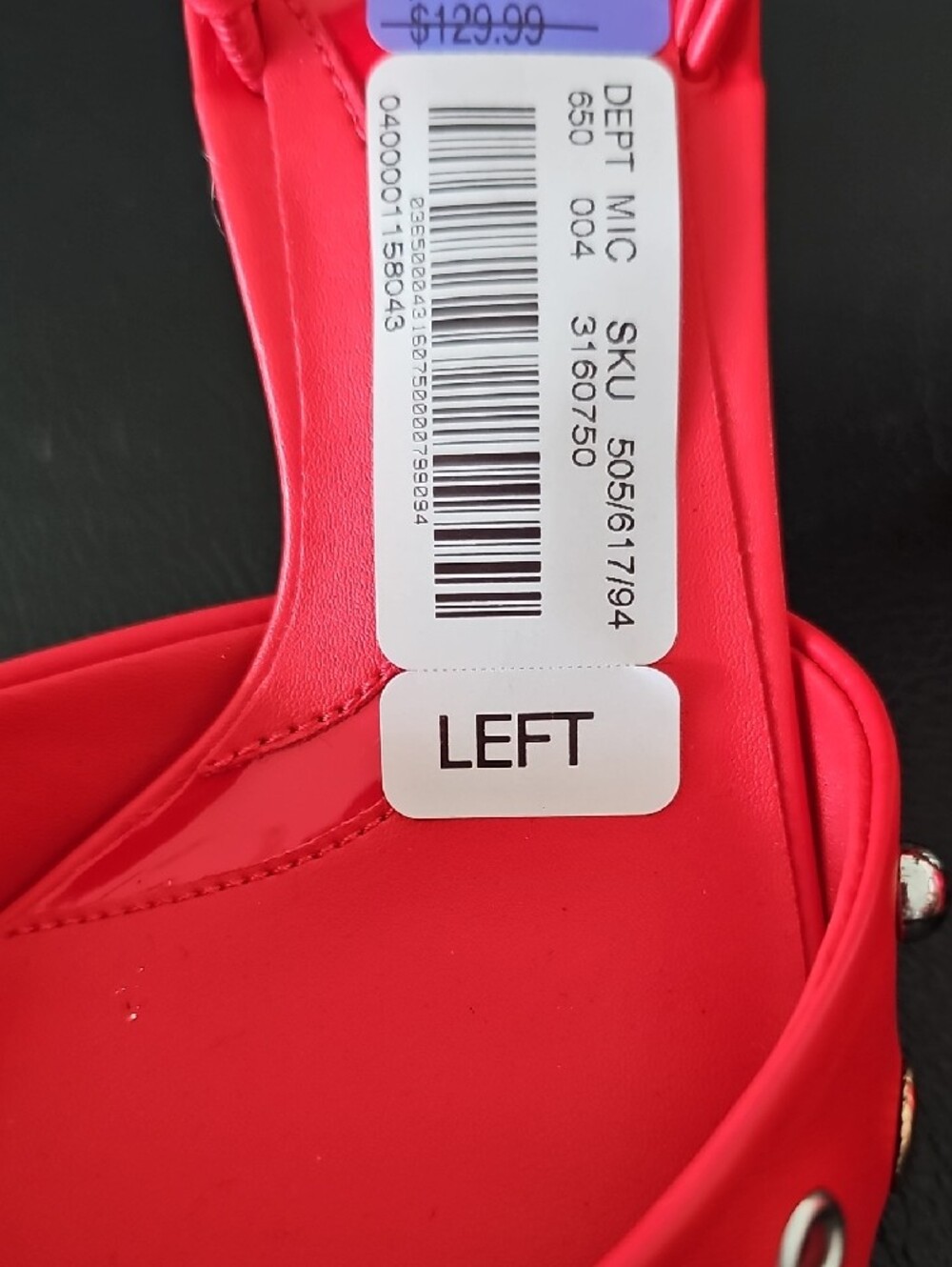 Gianni Bini Red Pointed Slingback Kitten Heels w/Metal Studs Women's Sz 8 & 9.5 - Picture 8 of 8
